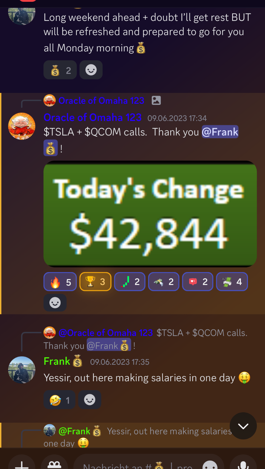 Community member trading snapshot 5